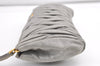 Authentic MIU MIU Vintage Matelasse Leather Clutch Bag Pouch Purse Gray 8247J