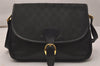Authentic GUCCI Shoulder Cross Body Bag GG Canvas Leather Black Junk 8250J