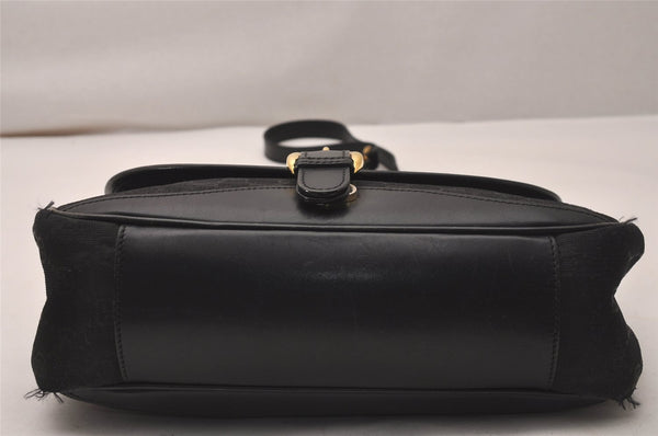 Authentic GUCCI Shoulder Cross Body Bag GG Canvas Leather Black Junk 8250J