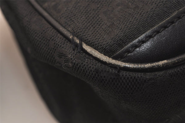 Authentic GUCCI Shoulder Cross Body Bag GG Canvas Leather Black Junk 8250J