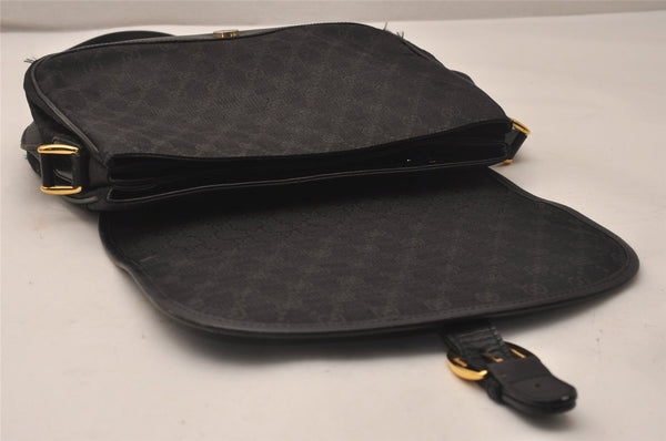Authentic GUCCI Shoulder Cross Body Bag GG Canvas Leather Black Junk 8250J
