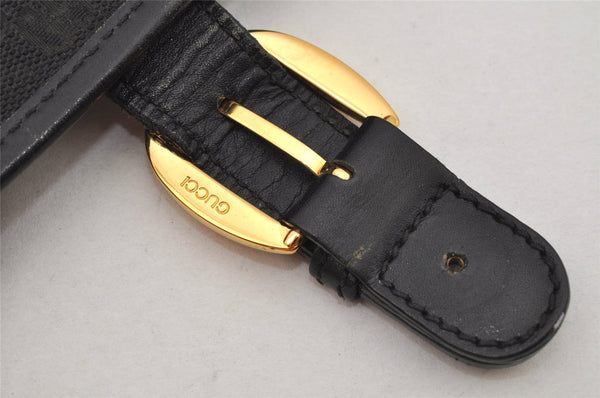 Authentic GUCCI Shoulder Cross Body Bag GG Canvas Leather Black Junk 8250J