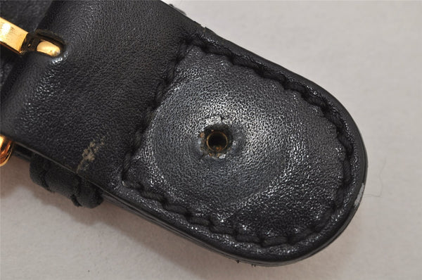 Authentic GUCCI Shoulder Cross Body Bag GG Canvas Leather Black Junk 8250J