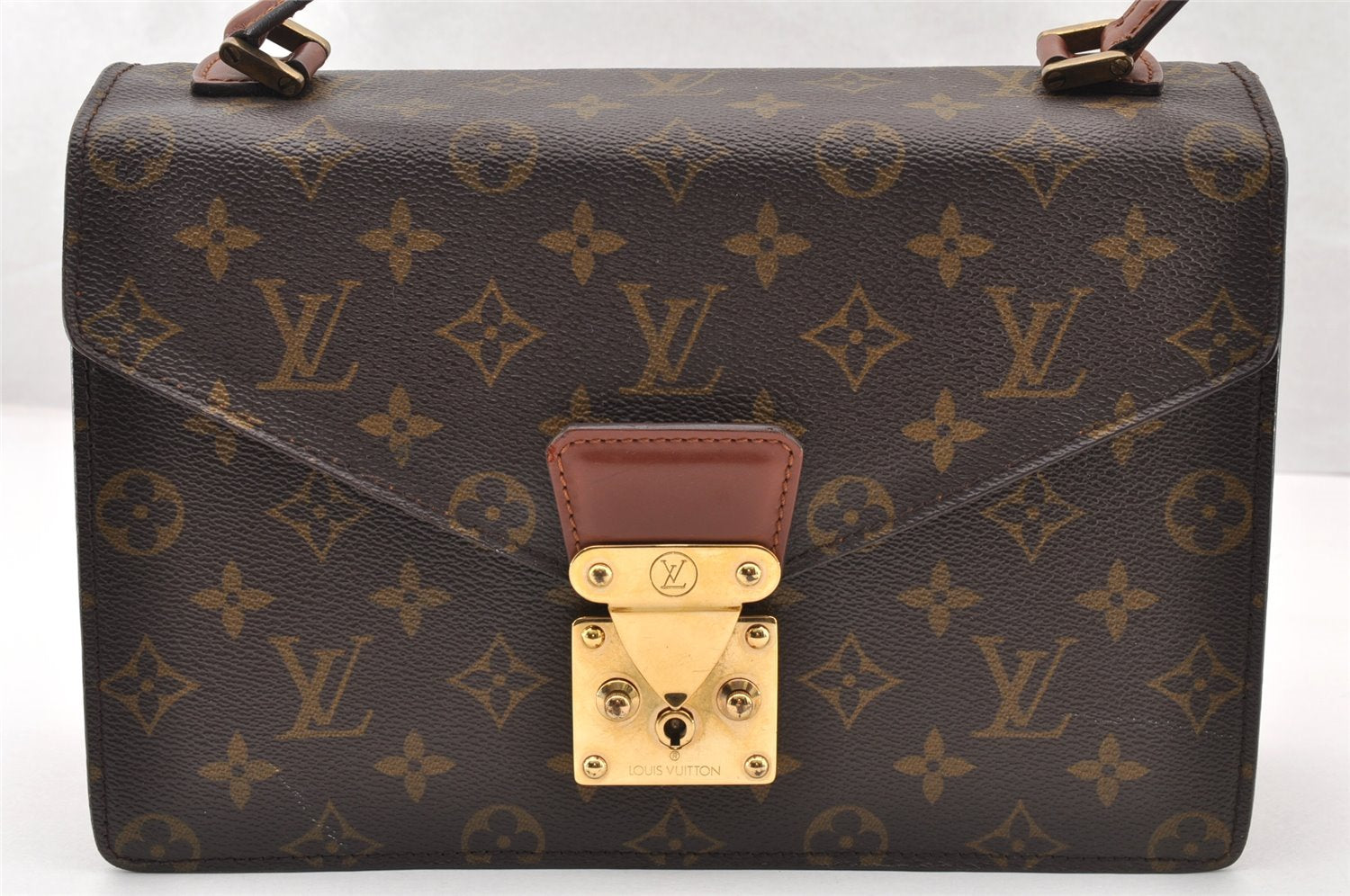 Authentic Louis Vuitton Monogram Concorde Hand Bag Purse M51190 LV 8251I