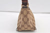 Authentic GUCCI Hand Bag Pouch Purse GG Canvas Leather 106644 Brown 8251J