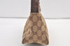 Authentic GUCCI Hand Bag Pouch Purse GG Canvas Leather 106644 Brown 8251J