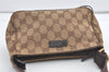 Authentic GUCCI Hand Bag Pouch Purse GG Canvas Leather 106644 Brown 8251J