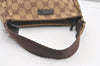 Authentic GUCCI Hand Bag Pouch Purse GG Canvas Leather 106644 Brown 8251J