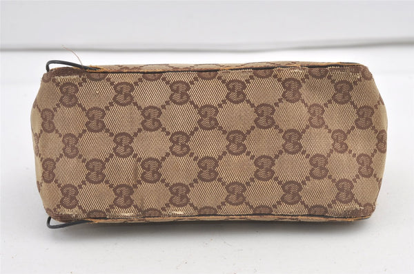 Authentic GUCCI Hand Bag Pouch Purse GG Canvas Leather 106644 Brown 8251J