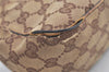 Authentic GUCCI Hand Bag Pouch Purse GG Canvas Leather 106644 Brown 8251J