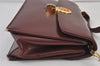 Authentic Christian Dior Vintage Shoulder Bag Purse Leather Bordeaux Red 8252J