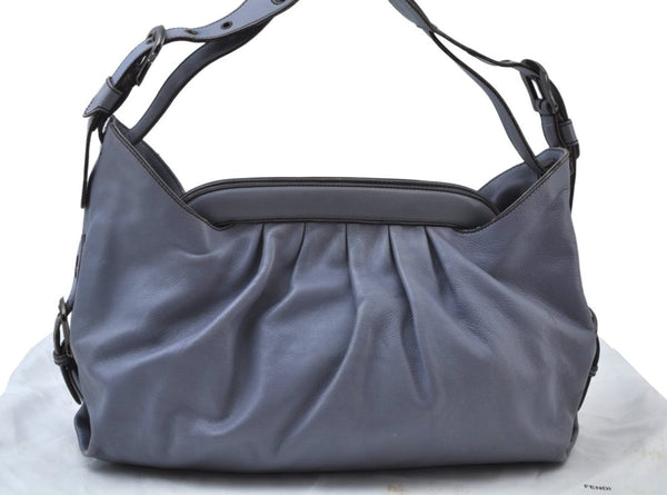 Authentic FENDI Vintage Shoulder Hand Bag Leather Light Blue 8253I