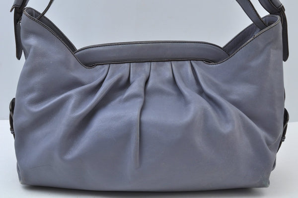 Authentic FENDI Vintage Shoulder Hand Bag Leather Light Blue 8253I