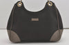 Authentic GUCCI Guccissima Shoulder Bag Canvas Leather 257265 Black Gray 8254I