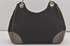 Authentic GUCCI Guccissima Shoulder Bag Canvas Leather 257265 Black Gray 8254I