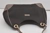 Authentic GUCCI Guccissima Shoulder Bag Canvas Leather 257265 Black Gray 8254I