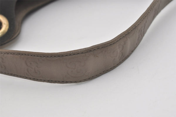 Authentic GUCCI Guccissima Shoulder Bag Canvas Leather 257265 Black Gray 8254I