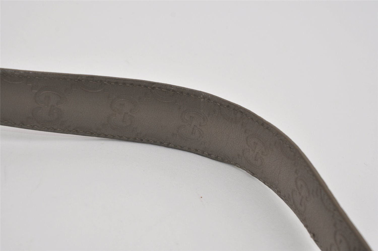 Authentic GUCCI Guccissima Shoulder Bag Canvas Leather 257265 Black Gray 8254I