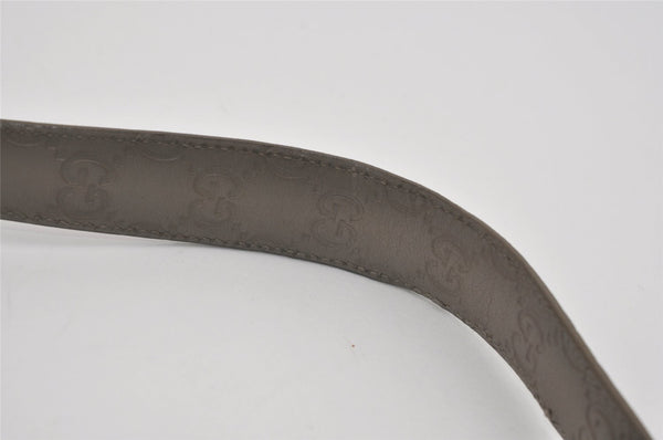 Authentic GUCCI Guccissima Shoulder Bag Canvas Leather 257265 Black Gray 8254I