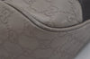 Authentic GUCCI Guccissima Shoulder Bag Canvas Leather 257265 Black Gray 8254I
