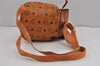 Authentic MCM Vintage Visetos Leather Drawstring Backpack Purse Brown 8254J