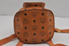 Authentic MCM Vintage Visetos Leather Drawstring Backpack Purse Brown 8254J