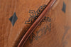 Authentic MCM Vintage Visetos Leather Drawstring Backpack Purse Brown 8254J