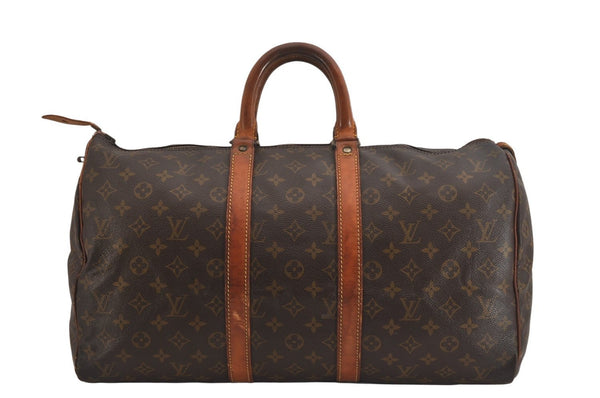 Authentic Louis Vuitton Monogram Keepall 45 Travel Boston Bag Old Model LV 8254M