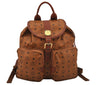 Authentic MCM Vintage Visetos Leather Backpack Brown 8255J