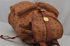 Authentic MCM Vintage Visetos Leather Backpack Brown 8255J