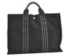 Authentic HERMES Vintage Fourre Tout MM Hand Tote Bag Canvas Black 8261J