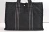 Authentic HERMES Vintage Fourre Tout MM Hand Tote Bag Canvas Black 8261J