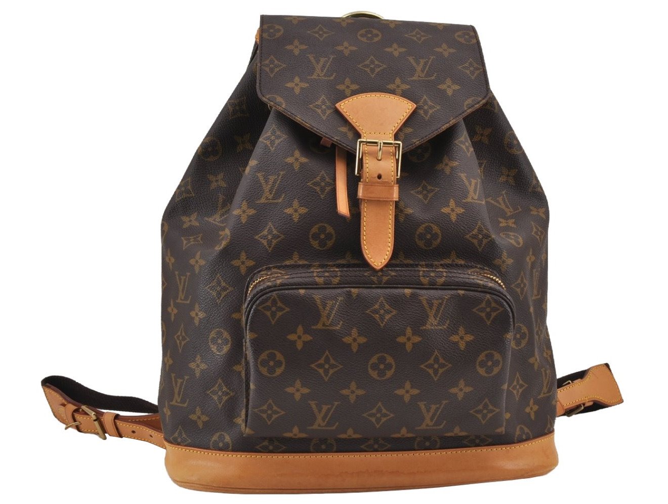 Authentic Louis Vuitton Monogram Montsouris GM Backpack M51135 LV 8265J