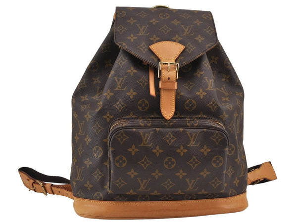 Authentic Louis Vuitton Monogram Montsouris GM Backpack M51135 LV 8265J