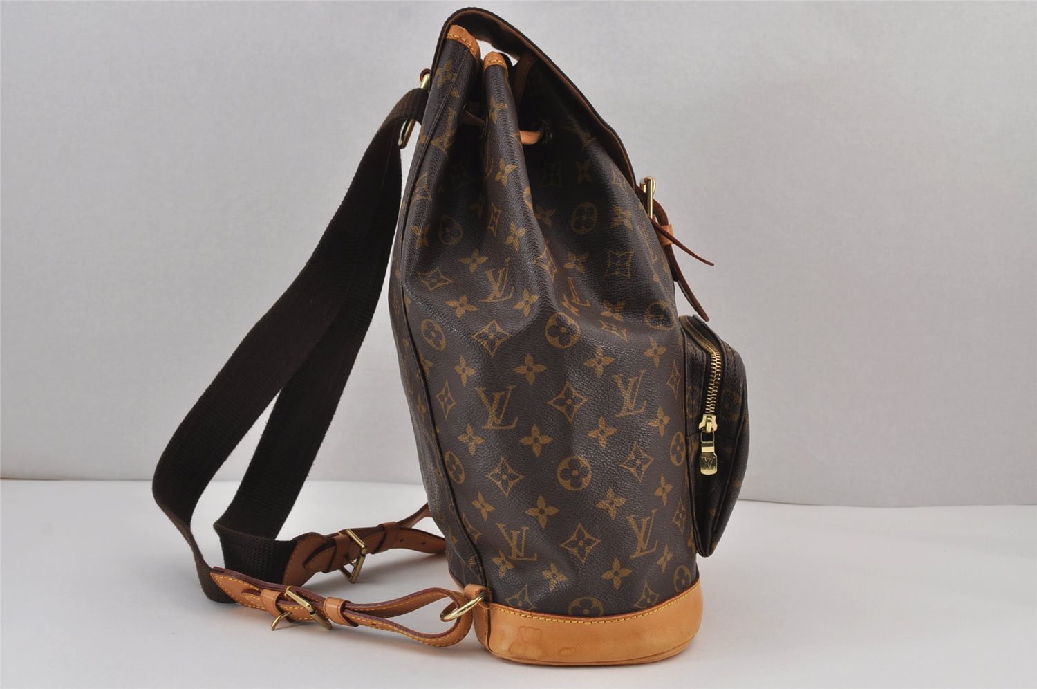 Authentic Louis Vuitton Monogram Montsouris GM Backpack M51135 LV 8265J