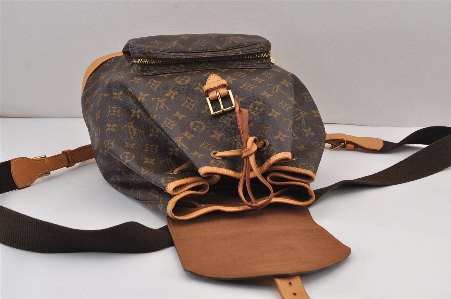 Authentic Louis Vuitton Monogram Montsouris GM Backpack M51135 LV 8265J