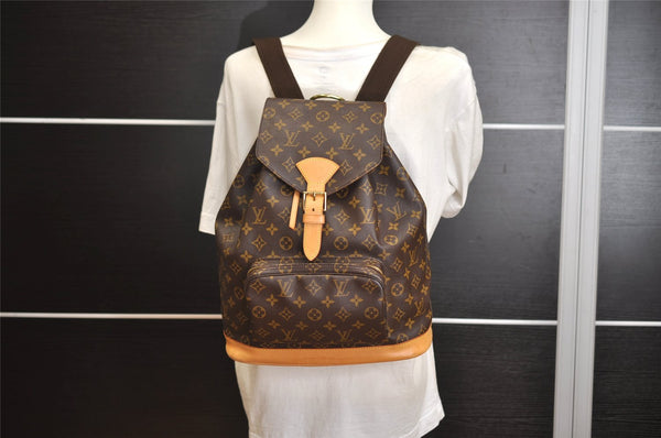 Authentic Louis Vuitton Monogram Montsouris GM Backpack M51135 LV 8265J