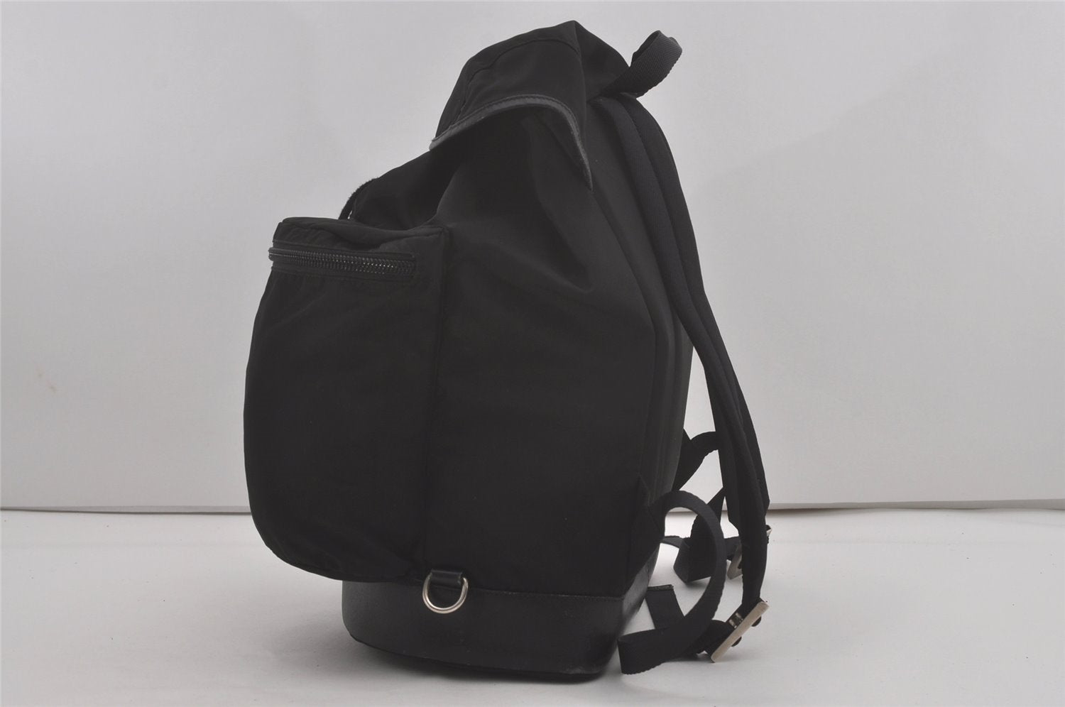 Authentic PRADA Vintage Nylon Tessuto Saffiano Leather Backpack Black 8266I
