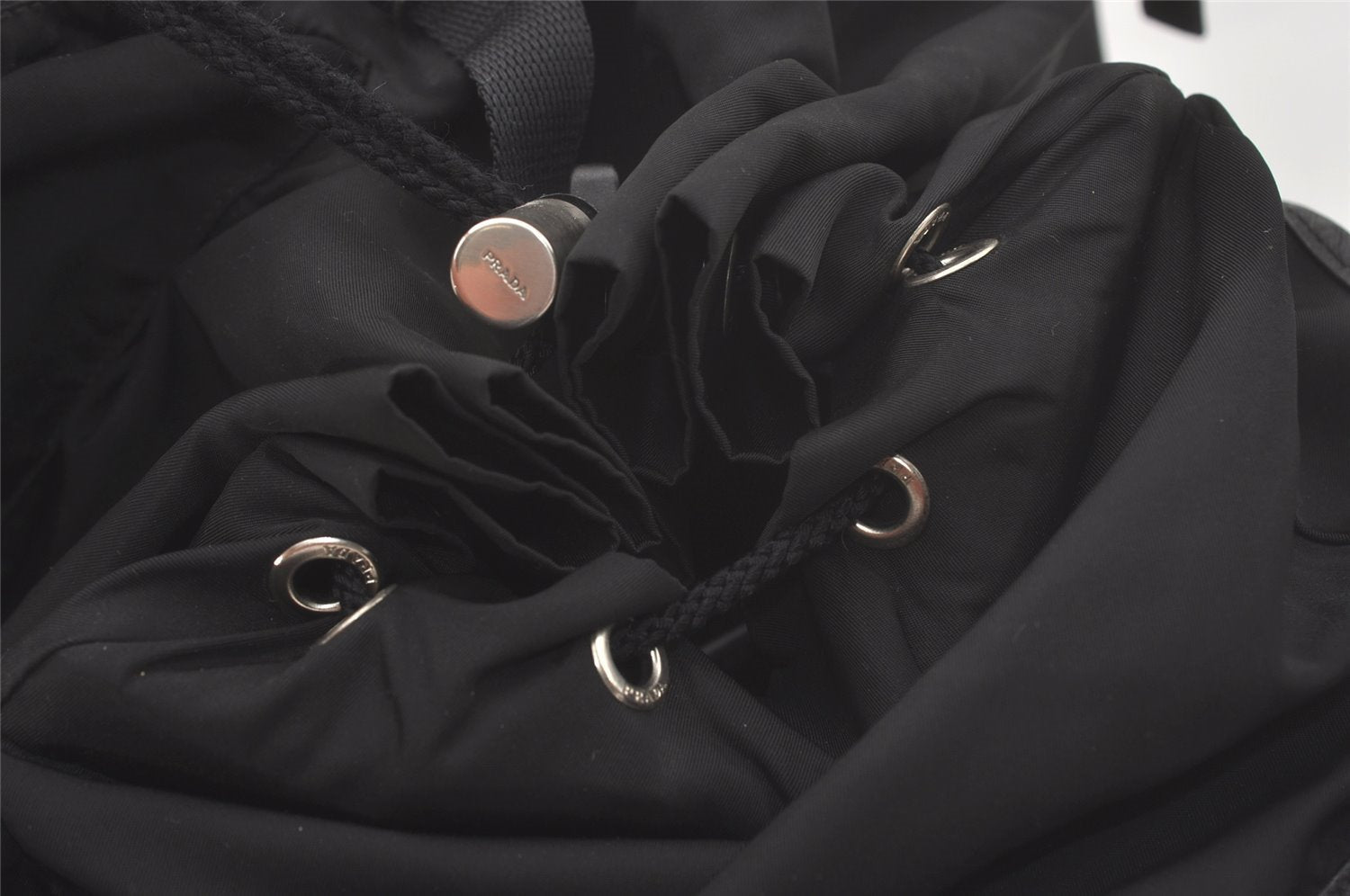 Authentic PRADA Vintage Nylon Tessuto Saffiano Leather Backpack Black 8266I