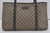 Authentic GUCCI Vintage Shoulder Tote Bag GG PVC Leather 114595 Brown 8267I