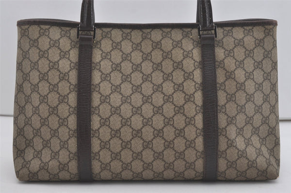 Authentic GUCCI Vintage Shoulder Tote Bag GG PVC Leather 114595 Brown 8267I