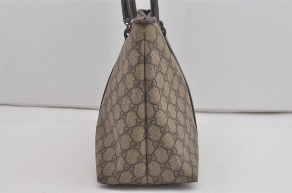 Authentic GUCCI Vintage Shoulder Tote Bag GG PVC Leather 114595 Brown 8267I