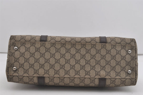 Authentic GUCCI Vintage Shoulder Tote Bag GG PVC Leather 114595 Brown 8267I