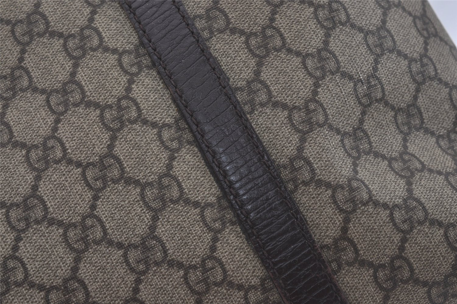 Authentic GUCCI Vintage Shoulder Tote Bag GG PVC Leather 114595 Brown 8267I