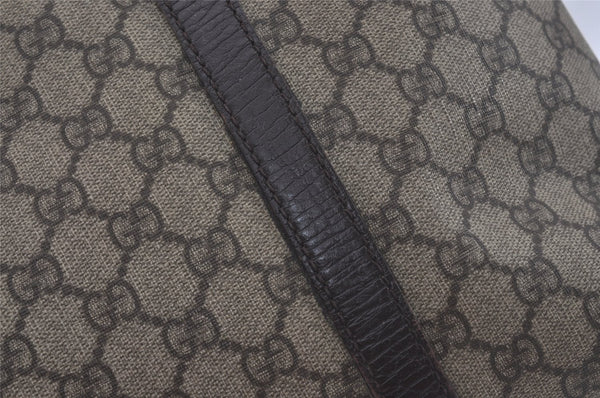 Authentic GUCCI Vintage Shoulder Tote Bag GG PVC Leather 114595 Brown 8267I