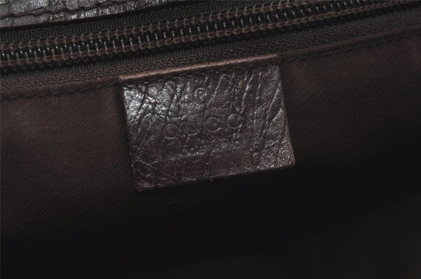 Authentic GUCCI Vintage Shoulder Tote Bag GG PVC Leather 114595 Brown 8267I