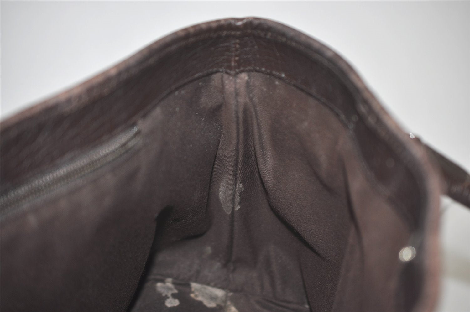 Authentic GUCCI Vintage Shoulder Tote Bag GG PVC Leather 114595 Brown 8267I