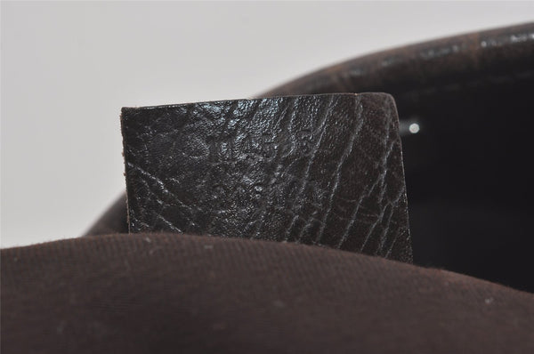 Authentic GUCCI Vintage Shoulder Tote Bag GG PVC Leather 114595 Brown 8267I