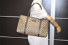 Authentic GUCCI Vintage Shoulder Tote Bag GG PVC Leather 114595 Brown 8267I