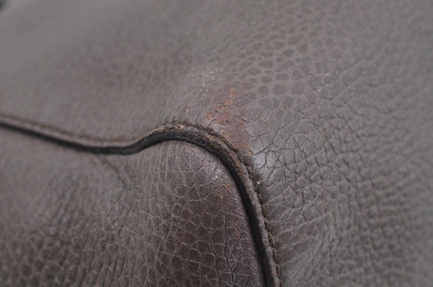 Authentic GUCCI Swing Large Vintage Shoulder Tote Bag Leather 354397 Gray 8268I